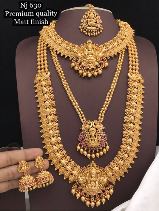 Akshara Gold Plated Combo Necklace Set